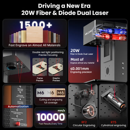 DAJA M6 All-in-one Fiber & Diode Dual laser Engraver