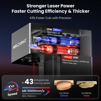 DAJA M6 All-in-one Fiber & Diode Dual laser Engraver